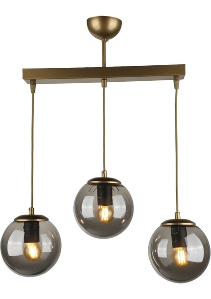 Alegro 3.lü Sıralı Avize Eskitme Füme Cam fiyatları