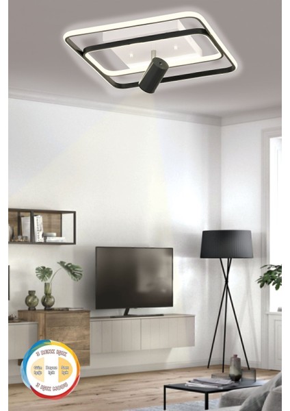 Eleni 45 cm Modern 3 Renk Işık (Beyaz Sarı Gün Işığı) Salon Yatak Odası Mutfak Genç Odası LED Avize fiyatları