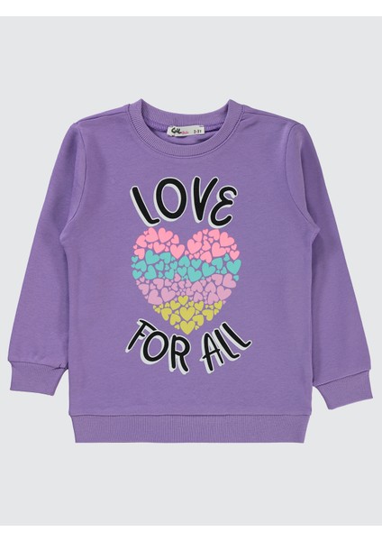 Kız Çocuk Sweatshirt 2-5 Yaş Meta Leylak