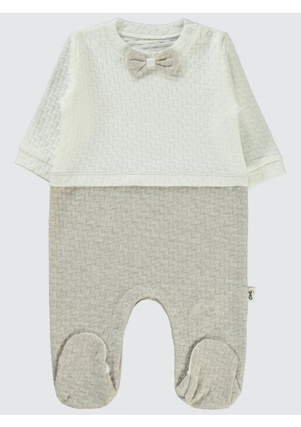 Erkek Bebek Patikli Tulum 1-6 Ay Kahverengi