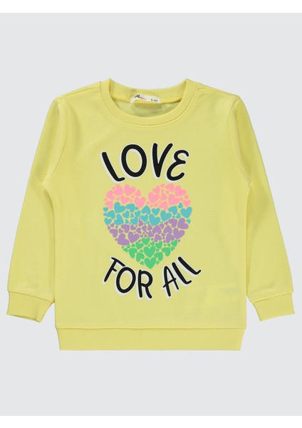Kız Çocuk Sweatshirt 2-5 Yaş Açık Sarı
