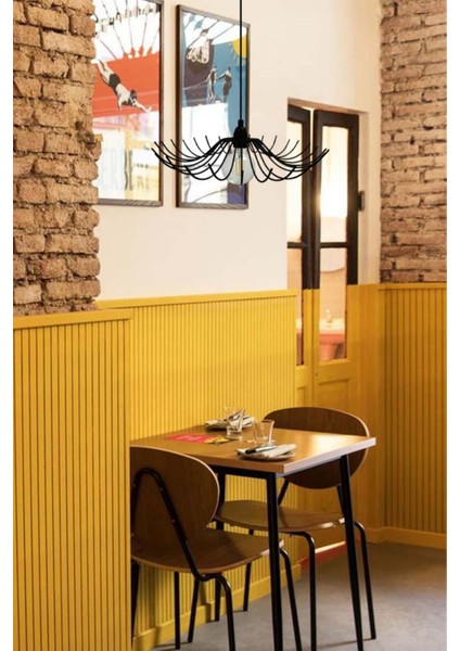 Folded Siyah Metal Avize Mutfak Salon Cafe Ofis Pastane Tekli Sarkıt Lamba Aydınlatma Modeli
