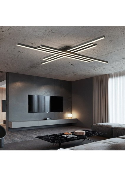 Siyah 3 Işık Rengi #3 LED Tavan Lambası,avize,modern Aydınlatma,dekoratif Işık