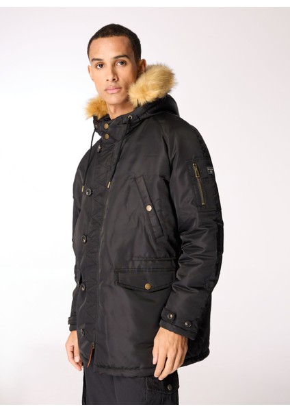 Siyah Erkek Mont M4BL22WG932JBLK Gj Nylon Parka Recy