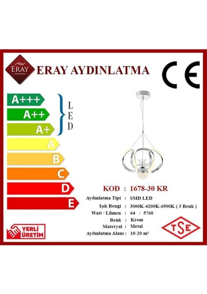 1688-30 Krom LED Avize fırsatları