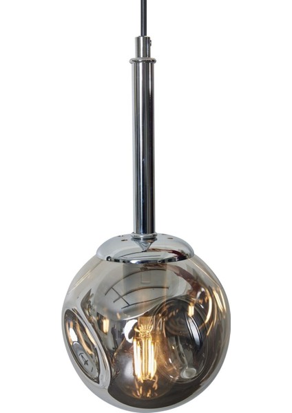 Liza 5 Li Krom-Siyah Metal Gövde Füme Camlı Tasarım Lü x Sarkıt Avize modelleri