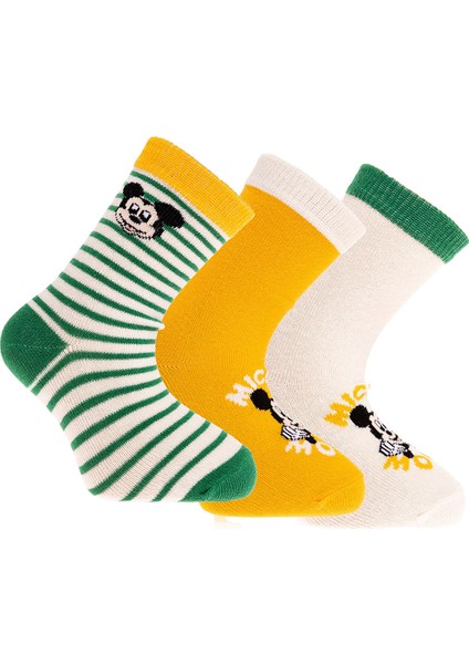 Mickey Mouse 3lü Soket Çorap Erkek Bebek