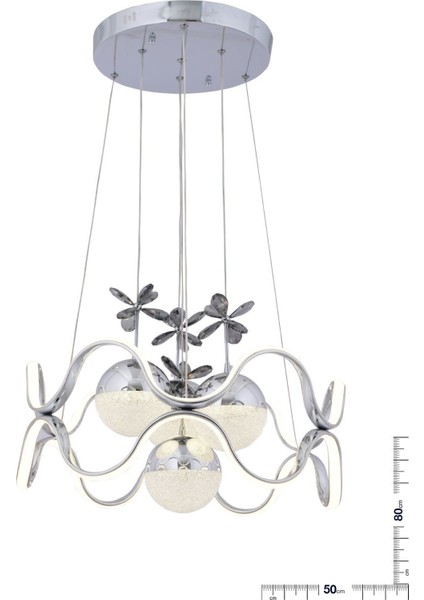 Tibet 3 Renk ( Sarı Beyaz ve Gün Işığı ) Krom Lu x ury LED Kristal Taşlı Avize Concept fiyatları