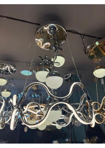 Tibet 3 Renk ( Sarı Beyaz ve Gün Işığı ) Krom Lu x ury LED Kristal Taşlı Avize Concept fırsatları