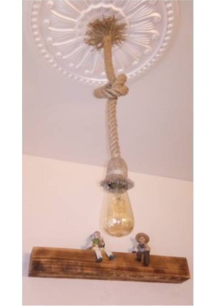 Jüt Halat Avize 20 mm 100 cm Kablo Duy Sarkıt Avize Doğal Görünüm Şık Ürün