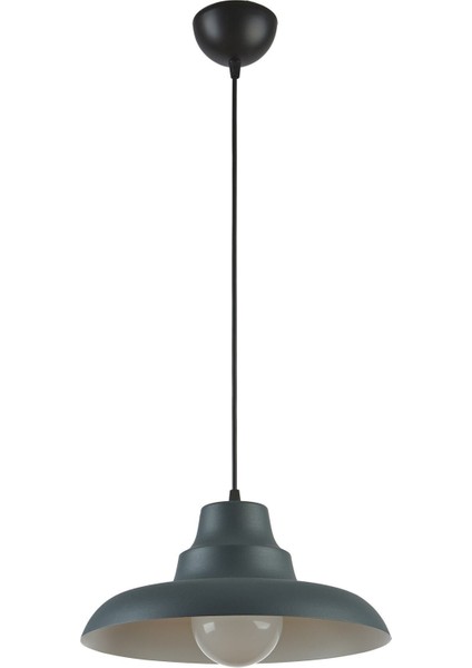 Carmen Özel Tasarım(Çap 30 cm )Modern Salon - Mutfak - Cafe Antrasit Içi Beyaz Tekli Sarkıt Avize fiyatları