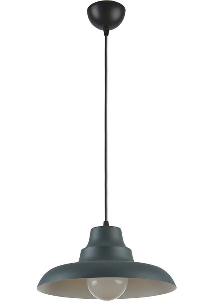Carmen Özel Tasarım(Çap 30 cm )Modern Salon - Mutfak - Cafe Antrasit Içi Beyaz Tekli Sarkıt Avize modelleri