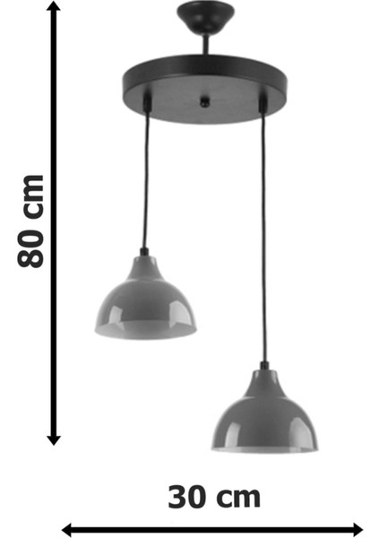 Kinder Salon - Mutfak - Cafe Siyah Gövde Mavi Sarı Renk 2 Li Avize fırsatları