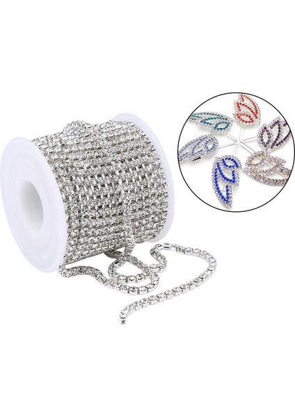 10 Yard Kristal Rhinestone In Zincir Temizle Pençe Zincir Ş El Sanatları, 3mm (Yurt Dışından)