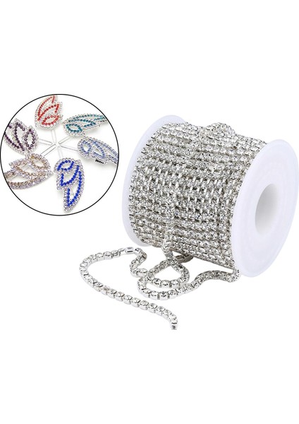 10 Yard Kristal Rhinestone In Zincir Temizle Pençe Zincir Ş El Sanatları, 3mm (Yurt Dışından)