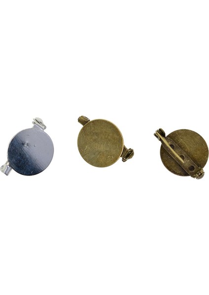 20X Yuvarlak Broş Tabanı Tepsi Emniyet Geri Dıy Takı Yapımı 20,,20MM (Yurt Dışından)