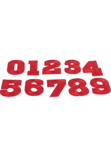 10 Adet/takım 0-9 Numarası Kumaş Yamalar Aplike Dikiş El Sanatları Için Kırmızı (Yurt Dışından) fiyatları