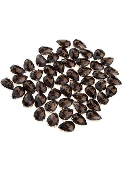 50 Yap Reçine Pointback Cam Yüzlü Mücevher Yapımı Gri (Yurt Dışından) fiyatları