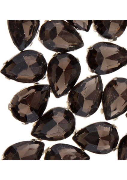 50 Yap Reçine Pointback Cam Yüzlü Mücevher Yapımı Gri (Yurt Dışından) fırsatları