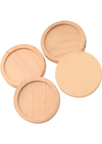20X Doğal Yuvarlak Ahşap Taban Tepsisi Dıy Kolye 30MM (Yurt Dışından)