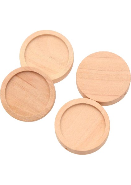 20X Doğal Yuvarlak Ahşap Taban Tepsisi Dıy Kolye 30MM (Yurt Dışından)