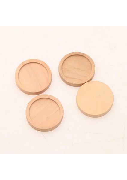 20X Doğal Yuvarlak Ahşap Taban Tepsisi Dıy Kolye 30MM (Yurt Dışından)