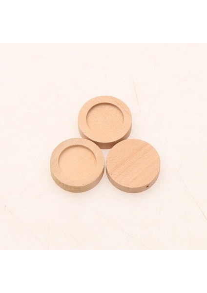 20X Doğal Yuvarlak Ahşap Taban Tepsisi Dıy Kolye 30MM (Yurt Dışından)