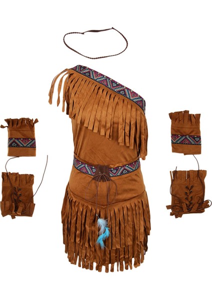 6'lı Set Kadın Retro Püsküllü Hint Kostümü M (Yurt Dışından)