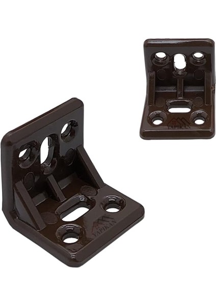 15-Adet Kahverengi Plastik L Köşe Bağlantı Aparatı 25X25X30MM - Mobilya, Dolap, Raf, Masa, Kitaplık, Çekmece, Ahşap Kenar Köşe Bağlantı Birleştirme Sabitleme Aparatı - L Plastik Gönye Köşebent