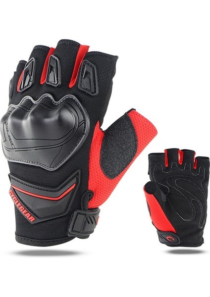 Czyue Yarım Parmak Motosiklet Eldiveni - Kırmızı (Yurt Dışından)