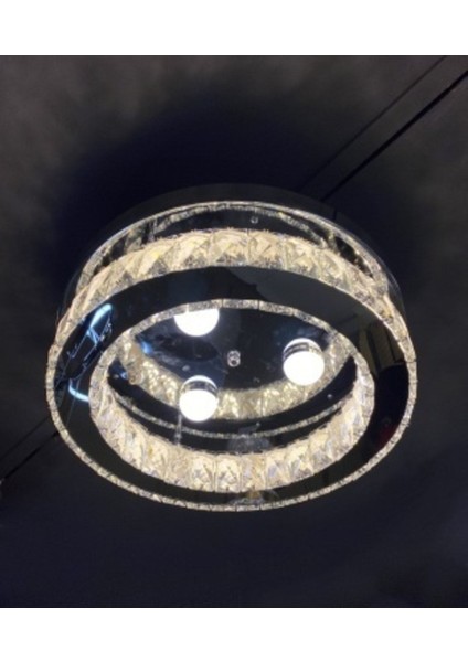 Lu x ury Modern Plafonyer Kristal Taşlı LED Avize Krom Kumandalı 3 Renk Uyku Modlu fiyatları