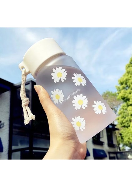 500ML Plastik Transparent Water Bottle Bpa Özgürlü Dışarı Spor Kupası Mug Öğrencisi Rope ile (Yurt Dışından)