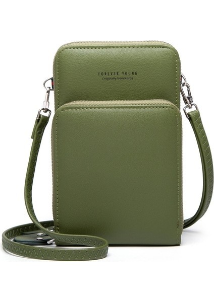 Kadın Faux Deri Muti-Cep Crossbody Çanta-Sarı (Yurt Dışından)