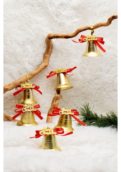Yılbaşı 6lı Merry Christmas Çan Süs 5cm