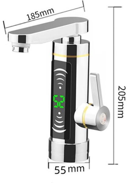 Sıcak Su Isıtıcı Musluk Anında Tankless 3000W Elektrikli Hızlı Isıtma Musluk Su Musluğu LED Dijital Ekranlı Abd Fişi (Yurt Dışından)