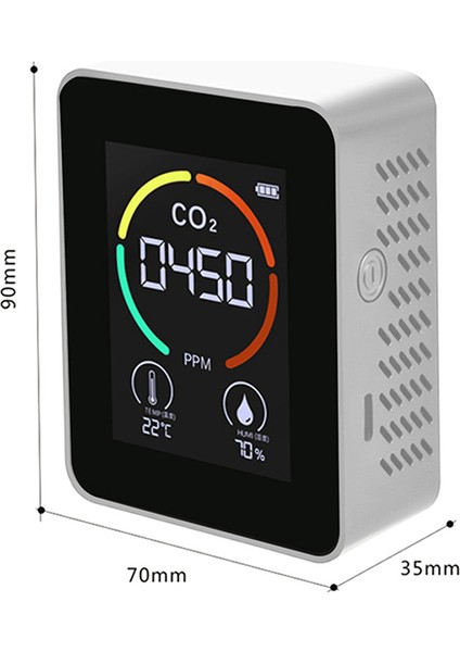 2x Hava Monitörü Co2 Karbon Dioksit Dedektörü Hava Kalitesi Sıcaklık Nem Monitörü Co2 Için Hızlı Ölçüm Ölçer, Siyah (Yurt Dışından) fiyatları