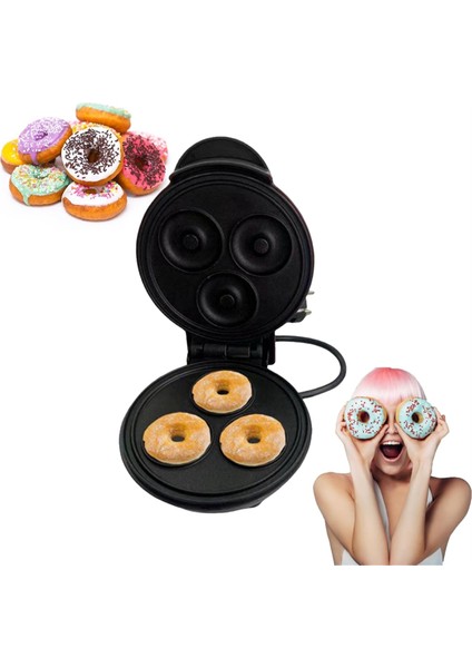 Elektrikli Donut Makinesi Yapışmaz Kaplamalı Mutfak Donut Makinesi Çocuk Atıştırmalıkları Tatlılar Kahvaltı Mini Donut Makinesi Ab Fişi B (Yurt Dışından)