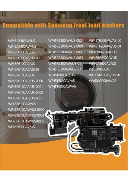 DC34-00028A Samsung Tambur Çamaşır Makinesi Kurutma Makinesi Kapı Kilidi EG-380917.1 120V DC34-00028B EG-380917.2 250V (Yurt Dışından)