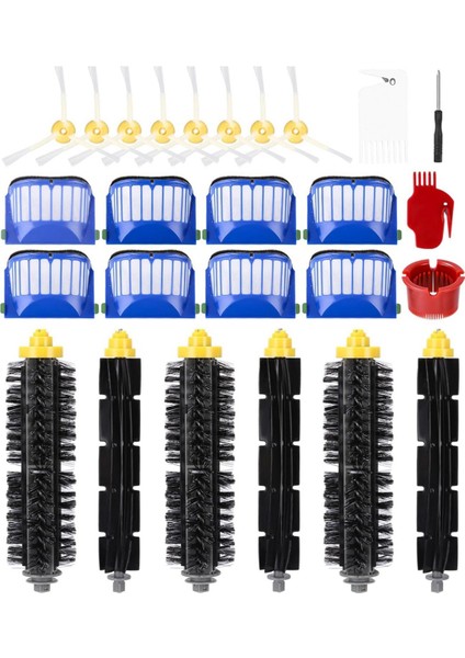 Irobot Roomba 600 Serisi 605 606 610 615 616 620 621 625 630 631 Ana Yan Fırça Hepa Filtre Yedek Parçaları (Yurt Dışından)