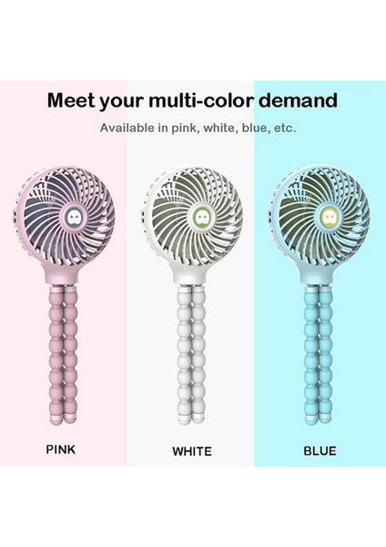 Mini Taşınabilir Asılı Ahtapot Şekli Standı Ayarlanabilir Elde Taşınabilir USB Şarjlı Fan Soğutucu Bebek Arabası Öğrenci, Beyaz (Yurt Dışından)