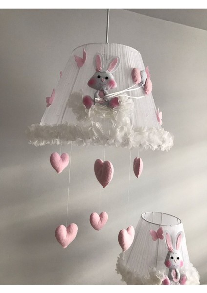 Bebek Çocuk Odası Avize Tavşan Açık Pembe Beyaz Avize ve Abajur indirimleri