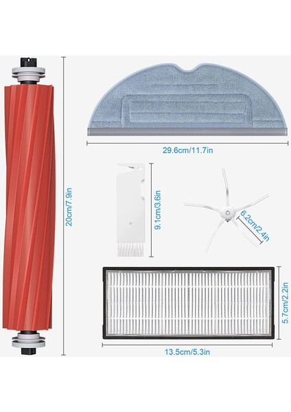 10 Adet Elektrikli Süpürge Aksesuarları Kiti Xiaomi Roborock T7S Artı T7S T7 S7 T7 Artı S70 S75 Yeniden Kullanılabilir Değiştirilebilir (Yurt Dışından)