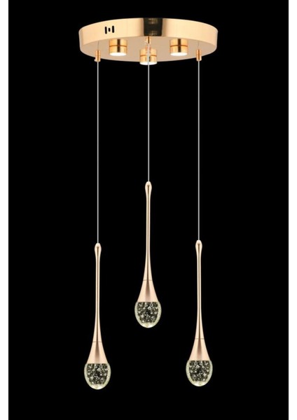 Istanbul Avize Mercure 3'lü Gold LED Modern Lü x Ledli Avize