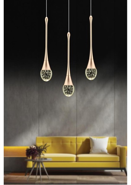 Istanbul Avize Mercure 3'lü Gold LED Modern Lü x Ledli Avize fırsatları