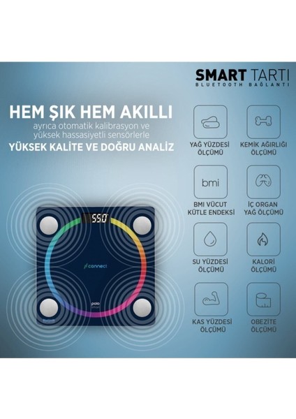PSC04 Tartı Connect Akıllı Baskül Yağ Ölçer Bluetooth fırsatları