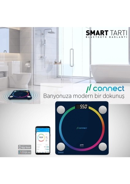 PSC04 Tartı Connect Akıllı Baskül Yağ Ölçer Bluetooth indirimleri