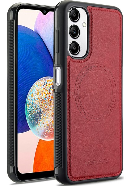 Samsung Galaxy A34 5g Manyetik Deri+Tpu Arka Kapak Magsafe ile Uyumlu (Yurt Dışından)
