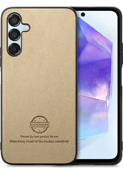 Samsung Galaxy A55 5g Kumaş Doku Deri+Pc+Tpu Düşmeyi Önleyici Telefon Kapağı (Yurt Dışından)
