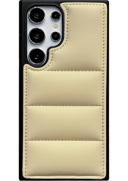Samsung Galaxy S23 Ultra Puffer Ceket Deri + Tpu Yumuşak Dokunmatik Telefon Kılıfı (Yurt Dışından)