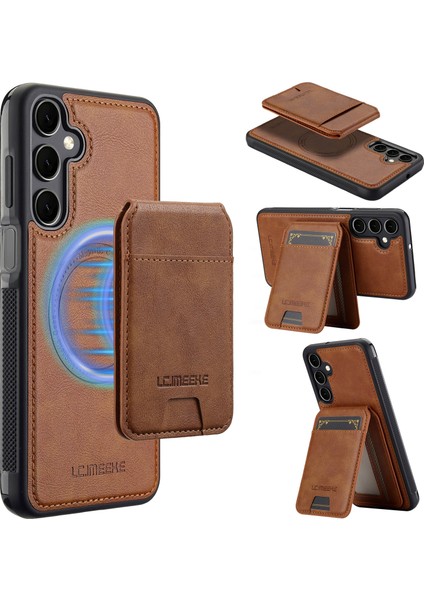 Samsung Galaxy A55 5g Manyetik Çıkarılabilir Kart Tutucu Deri+Tpu Kapak (Yurt Dışından)